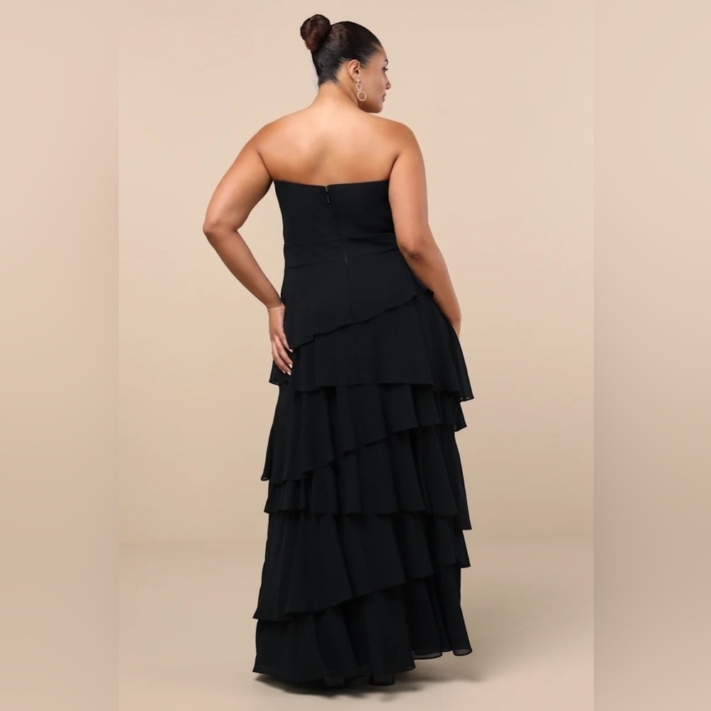 Lulus Gorgeous Essence Black Strapless Tiered Maxi Dress - Picture 6 of 12